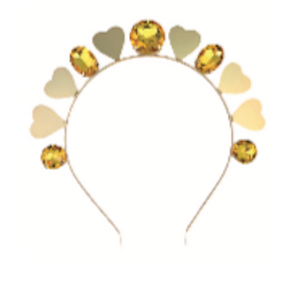 QUEEN OF HEARTS headband - Gold